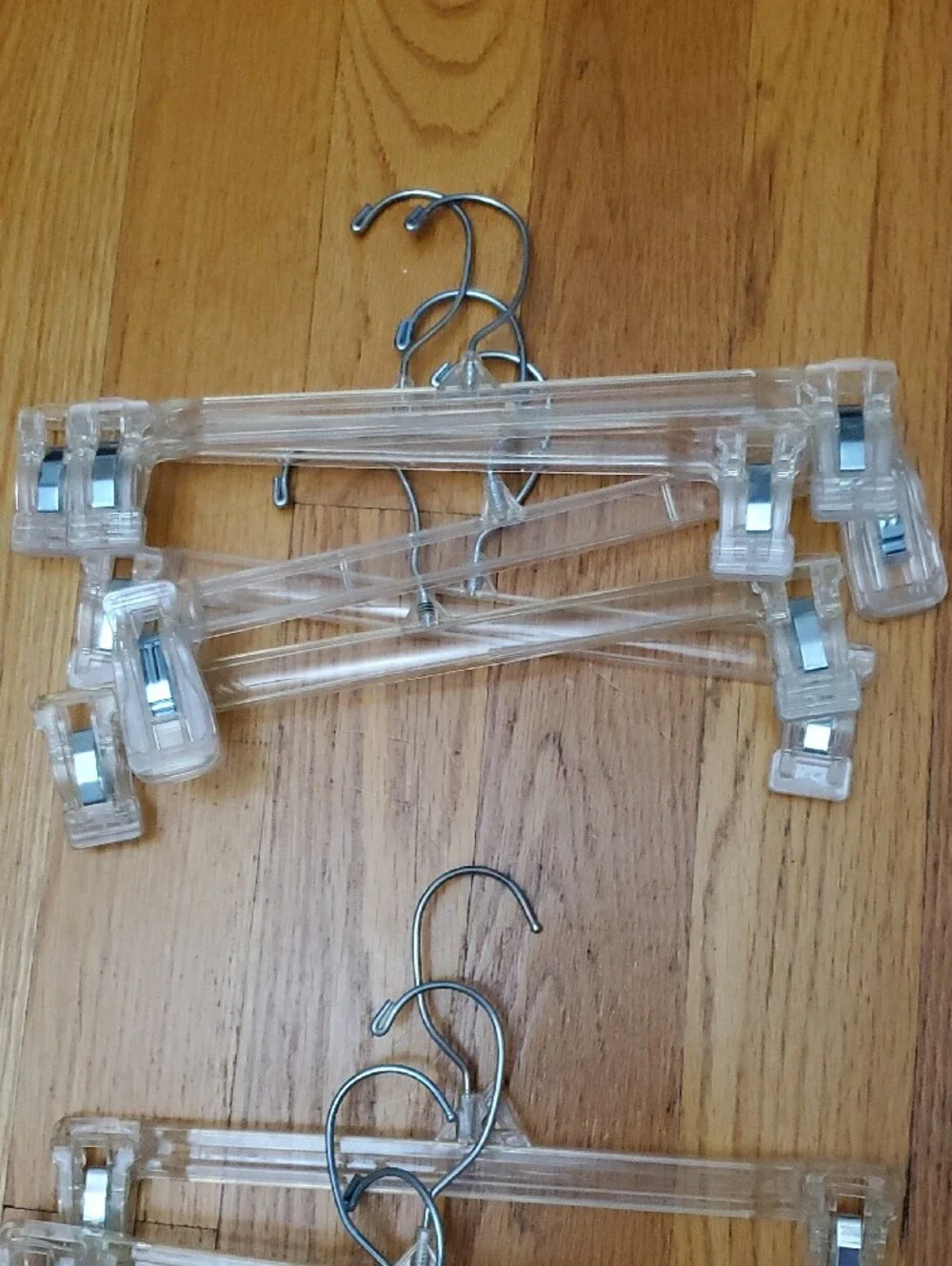 Lot 19 Clear Plastic Clip Vintage Hangers